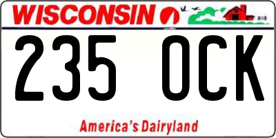 WI license plate 235OCK