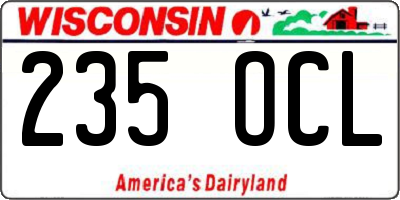 WI license plate 235OCL