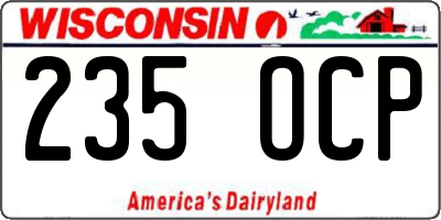 WI license plate 235OCP