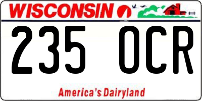 WI license plate 235OCR