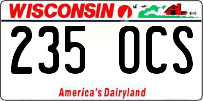 WI license plate 235OCS