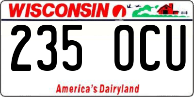 WI license plate 235OCU
