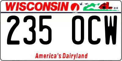 WI license plate 235OCW