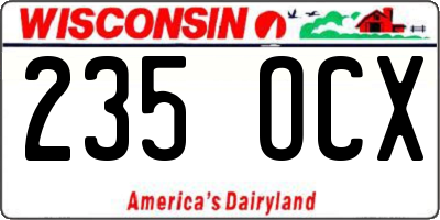 WI license plate 235OCX