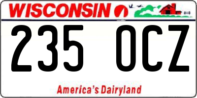 WI license plate 235OCZ