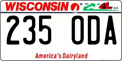 WI license plate 235ODA