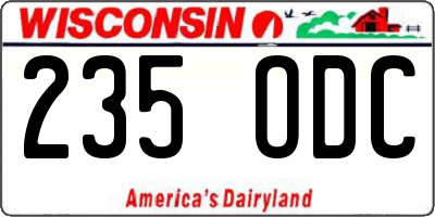 WI license plate 235ODC