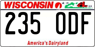 WI license plate 235ODF