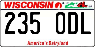 WI license plate 235ODL