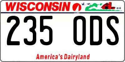 WI license plate 235ODS