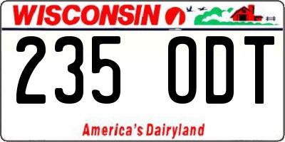 WI license plate 235ODT
