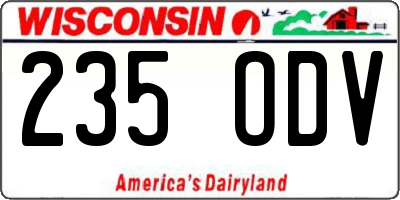 WI license plate 235ODV