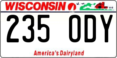 WI license plate 235ODY