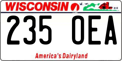 WI license plate 235OEA