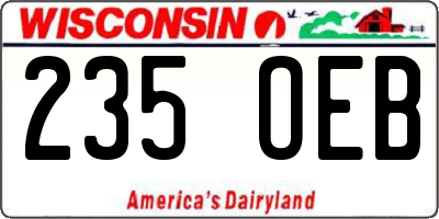 WI license plate 235OEB