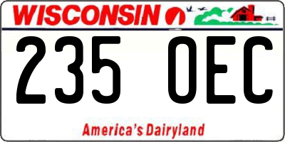 WI license plate 235OEC