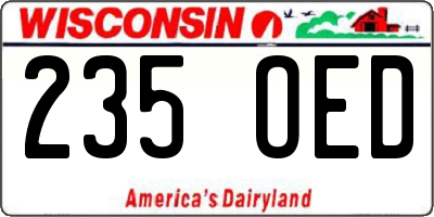 WI license plate 235OED