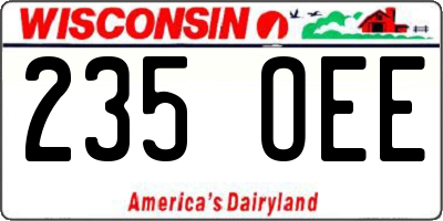 WI license plate 235OEE