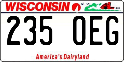 WI license plate 235OEG
