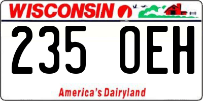 WI license plate 235OEH