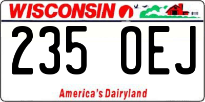 WI license plate 235OEJ