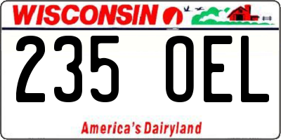 WI license plate 235OEL