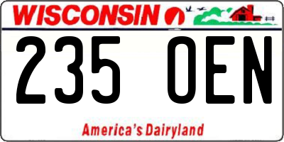 WI license plate 235OEN
