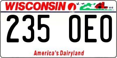 WI license plate 235OEO