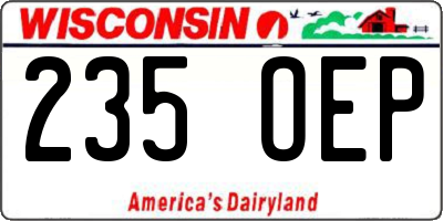 WI license plate 235OEP