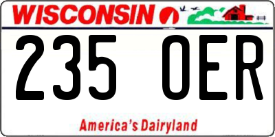 WI license plate 235OER