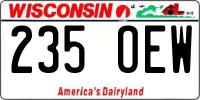 WI license plate 235OEW