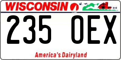 WI license plate 235OEX