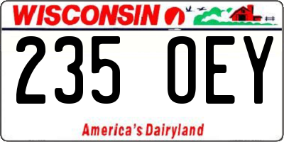 WI license plate 235OEY