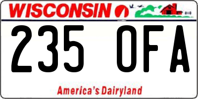 WI license plate 235OFA