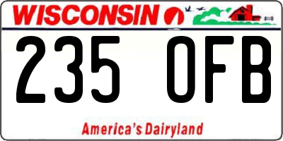 WI license plate 235OFB