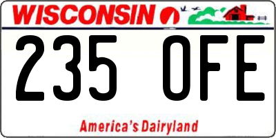 WI license plate 235OFE