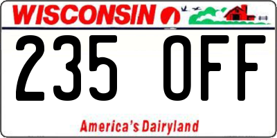 WI license plate 235OFF