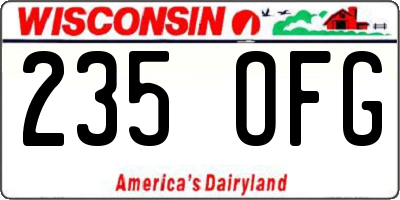 WI license plate 235OFG