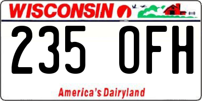 WI license plate 235OFH