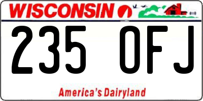 WI license plate 235OFJ