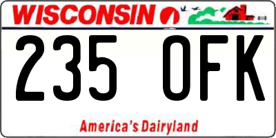 WI license plate 235OFK