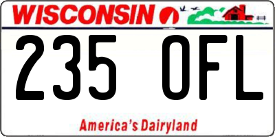 WI license plate 235OFL