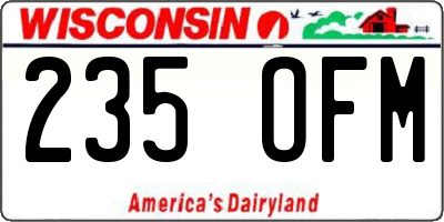 WI license plate 235OFM