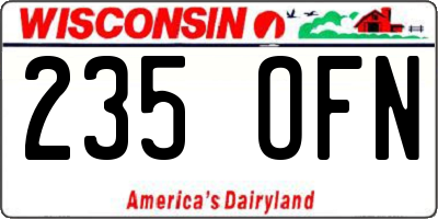 WI license plate 235OFN