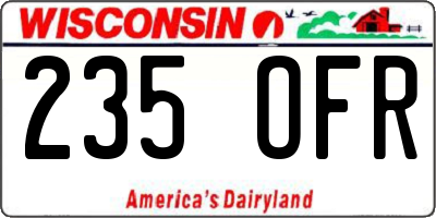 WI license plate 235OFR