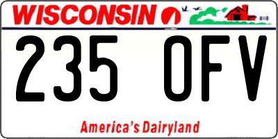WI license plate 235OFV