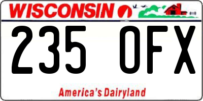 WI license plate 235OFX