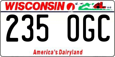 WI license plate 235OGC