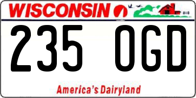 WI license plate 235OGD