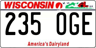 WI license plate 235OGE